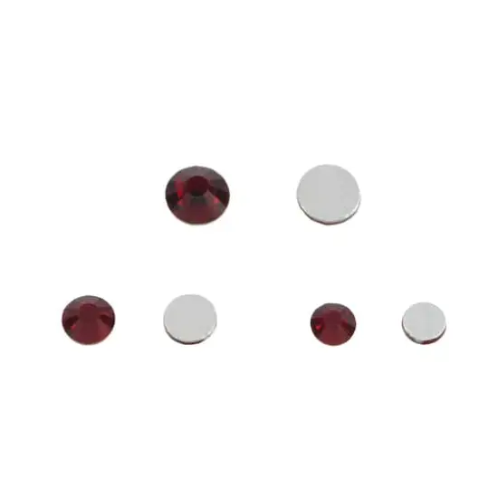 Round Flatback Glass Rhinestone Mix by Bead Landing&trade; Dark Red {3}