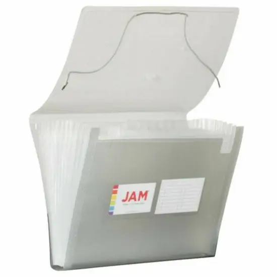 JAM Paper 9" x 13" 13-Pocket Expanding File, 2ct. Gray {1}
