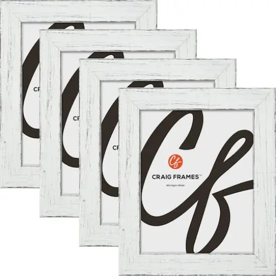 4 Pack Craig Frames Jasper Marshmallow White Picture Frame {1}