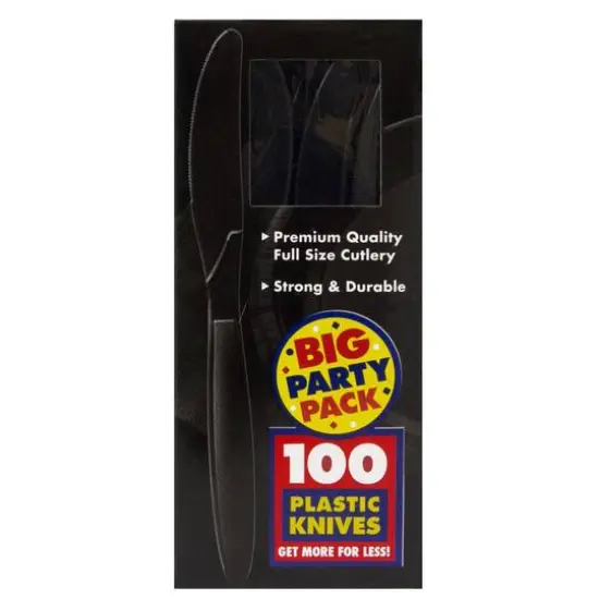 JAM Paper Premium Plastic Knives, 100ct. Black {3}