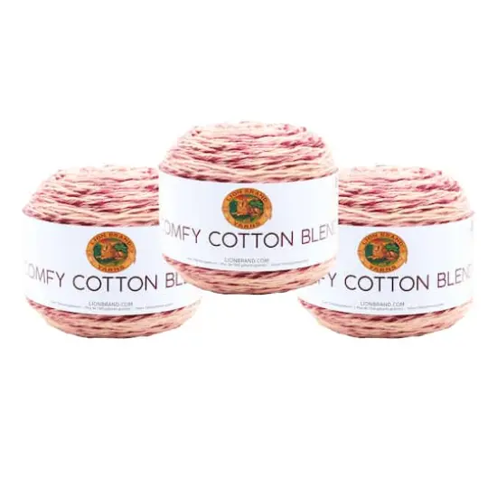 3 Pack Lion Brand&reg; Comfy Cotton Blend Yarn Lovie Dovie {1}