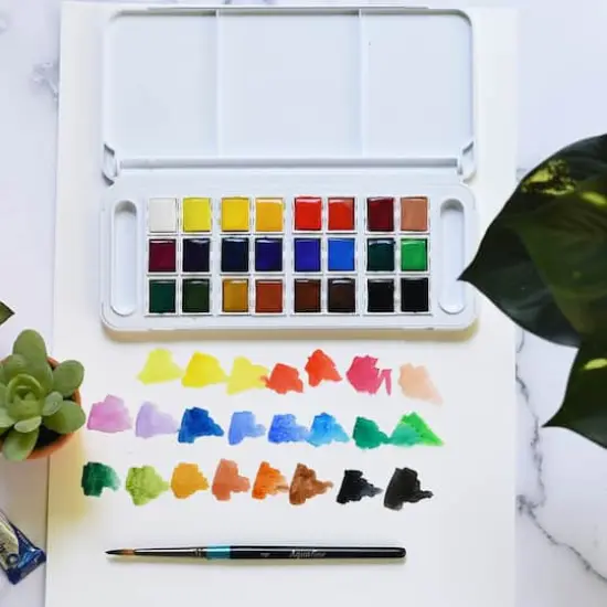 Daler-Rowney&reg; Aquafine 24 Color Watercolor Paint Travel Set {6}