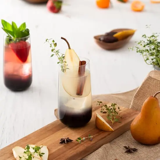 JoyJolt&reg; 18.2oz. Black Swan Highball Glasses, 4ct. {3}