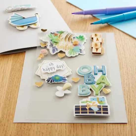 Blue Hello Baby Stickers by Recollections&trade; {3}