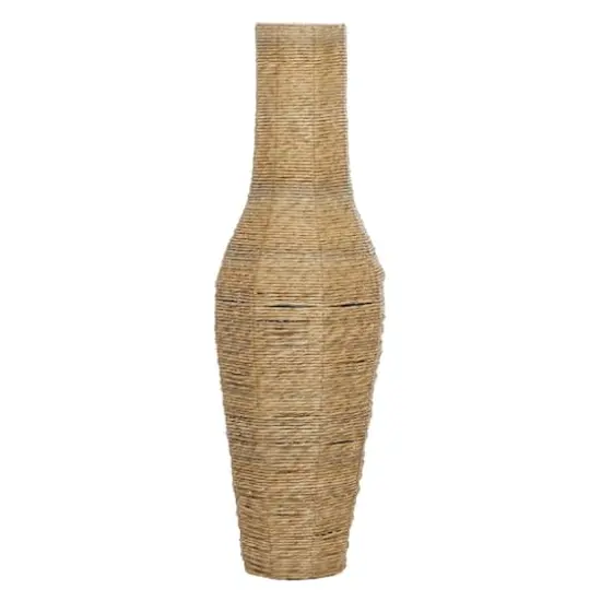 Brown Faux Seagrass Handmade Tall Woven Floor Vase 14" x 14" x 44" {1}