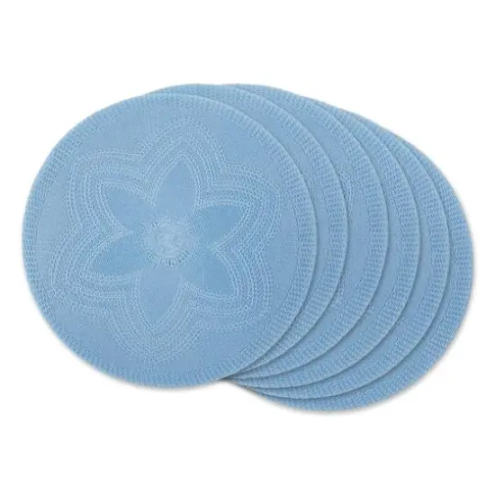DII&reg; Woven Round Placemats, 6ct. Light Blue {1}