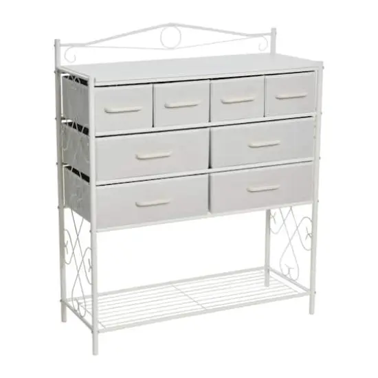 Household Essentials Victoria 8-Drawer Dresser with Shelf White {1}