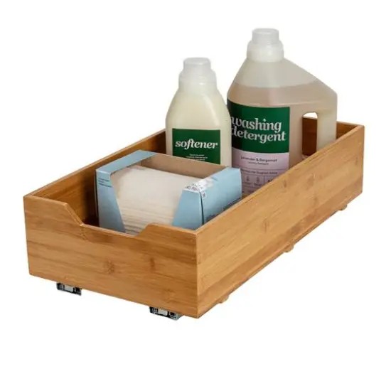 Household Essentials Glidez Bamboo & Steel Slide-Out Storage Organizer {13}