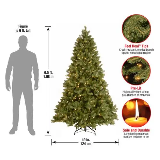 6.5ft. Pre-Lit Downswept Douglas&reg; Fir Tree, Clear Lights {7}