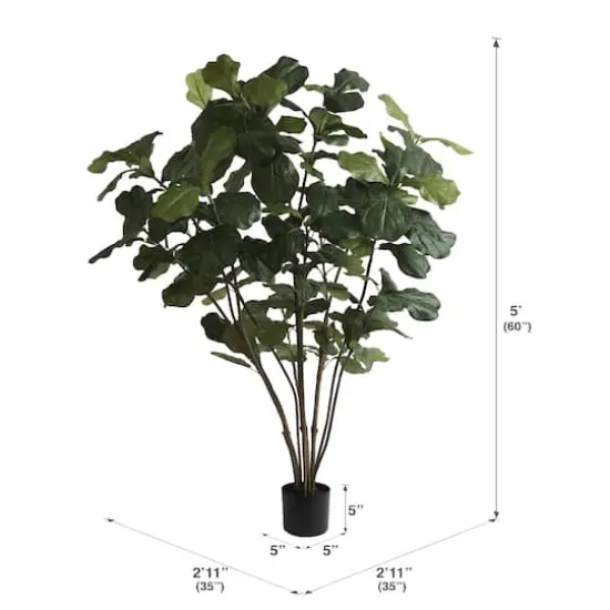 5ft. Potted Artificial Green Fiddle Tree {5}