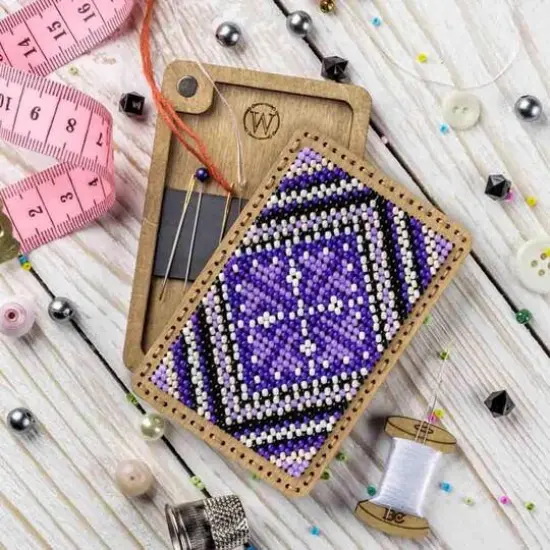 Wonderland Crafts Purple Bead Embroidery Needle Box Kit {3}