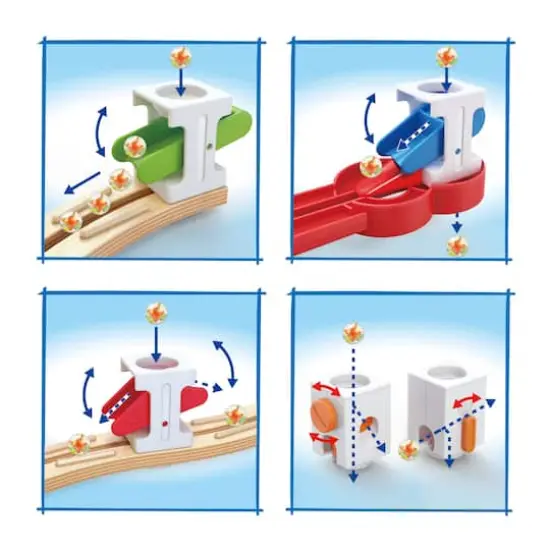 Hape Quadrilla Wooden Super Spiral Marble Run Construction Set {4}