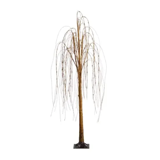 6ft. Pre-Lit Willow Artificial Christmas Tree, Warm White LED Lights {1}