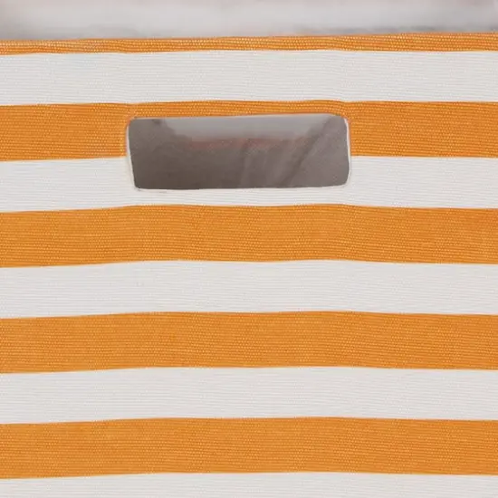 DII&reg; 11" Polyester Stripes Storage Cube Pumpkin Spice {5}
