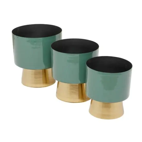 Green Modern Planter, Set of 3" 11", 10", 9" {3}