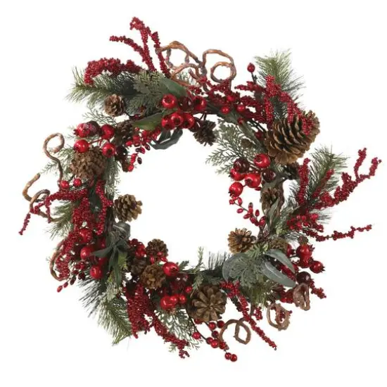 24" Red Berry Wreath {1}