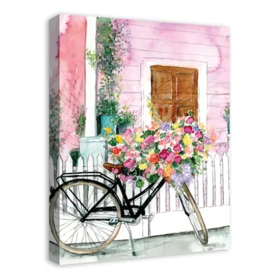 Flower Delivery Bike Canvas Wall Art {3}