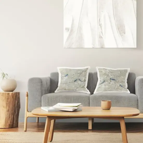 Stupell Industries Blue Birds Perched Tree Blossoms Spring Scene 2 Pillows, Each 18" x 18" {3}