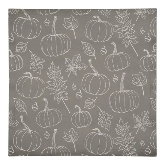 Gray Fall Pattern Cotton Twill Napkin {1}