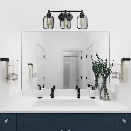 Lalia Home Ironhouse 3 Light Industrial Cage Vanity {3}
