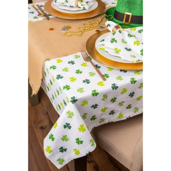 DII&reg; 84" Shamrock Shake Print Tablecloth {6}