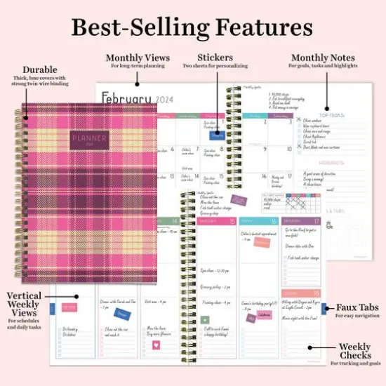 TF Publishing 2024 Preppy in Pink Medium Planner {7}