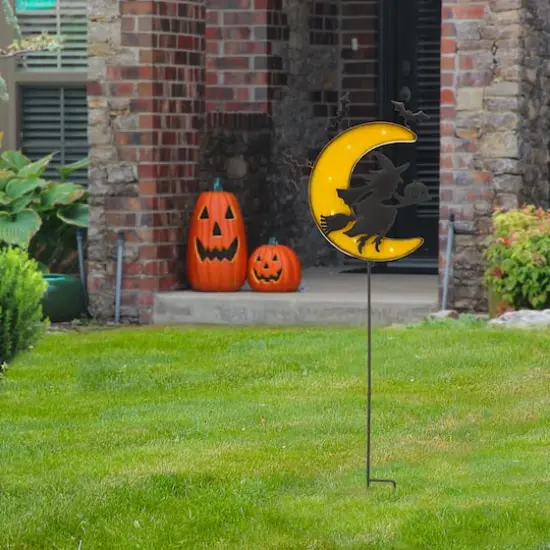Glitzhome&reg; 45" Lighted Metal Halloween Moon Yard Stake {3}