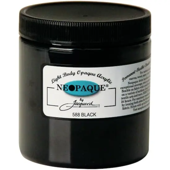 Jacquard Neopaque&reg; Acrylic Paint, 8oz. 588 Black {1}