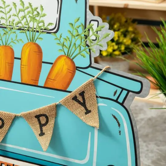 Glitzhome&reg; 26" Easter Metal Truck Yard Stake {6}