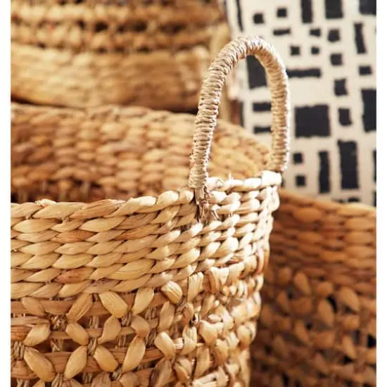 Brown Seagrass Natural Storage Basket Set {9}