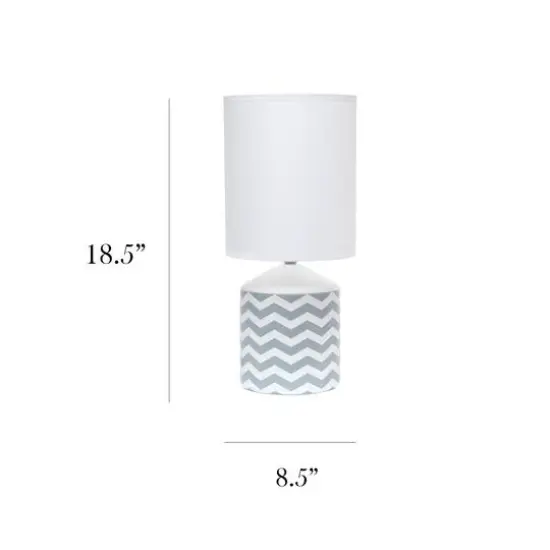 Simple Designs 18.5" Fresh Prints Table Lamp Gray Waves {4}