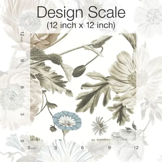 RoomMates White Vintage Poppy Peel & Stick Wallpaper {6}