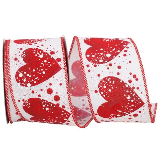 Reliant 2.5" x 10yd. Wired Heart Grand Sparkle Ribbon {1}