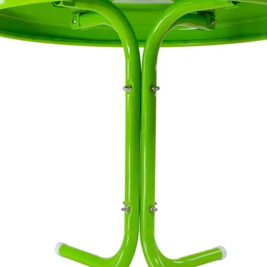 22" Outdoor Retro Tulip Side Table Lime Green {5}