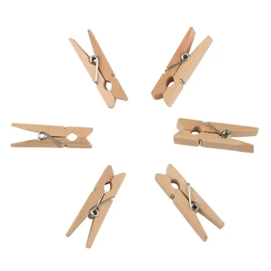JAM Paper 1.5" Natural Wood Clip Clothespins, 30ct. {4}