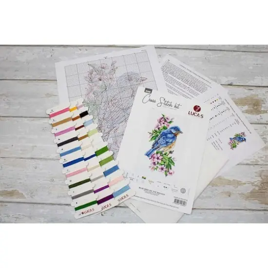 Luca-s Blue Bird On The Branch Counted Cross Stitch Kit {5}