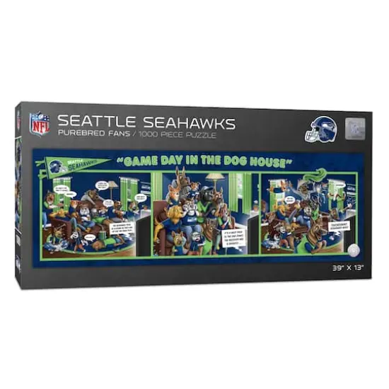 NFL Game Day in the Dog House 1,000 Piece Puzzle Seattle Seahawks {1}