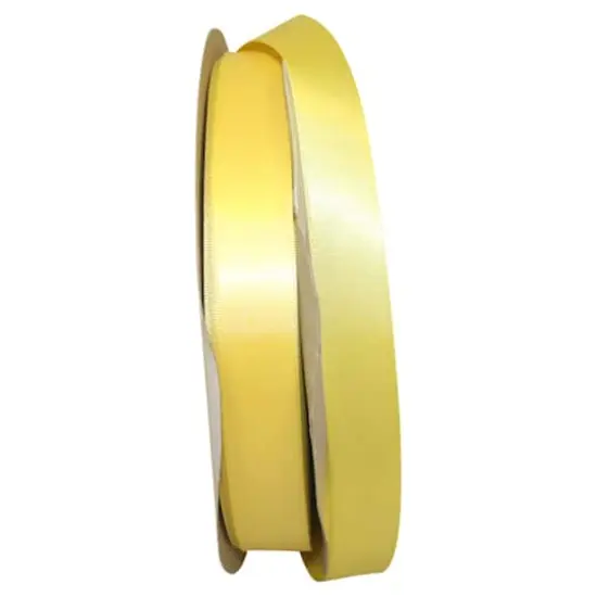 JAM Paper 7/8" x 100yd. Double Face Satin Ribbon Lemon {1}
