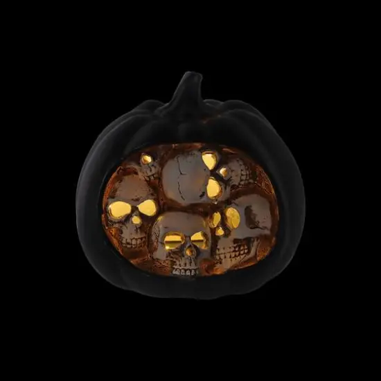 5.75" Skull Pumpkin LED Tabletop Accent by Ashland&reg; {11}