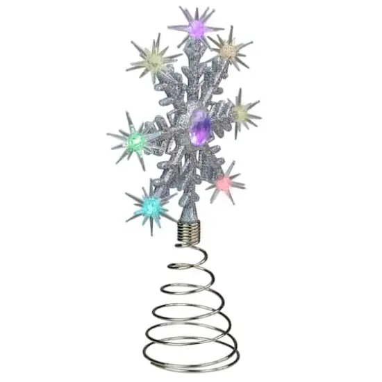 11" LED Lighted Coloring Changing Twinkling Snowflake Christmas Tree Topper {4}