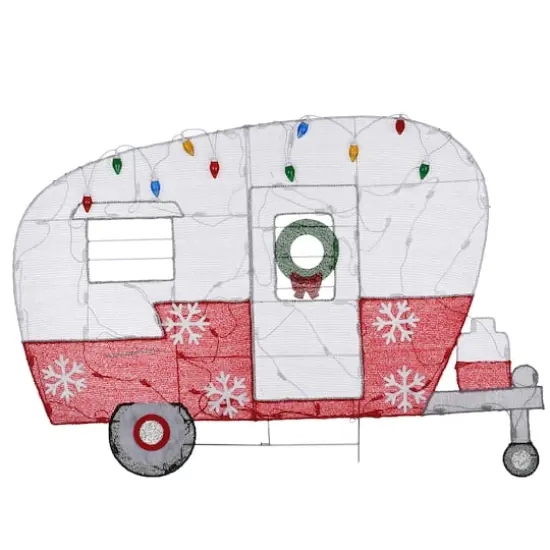 32'' Pre-Lit Christmas Camper Decoration {7}