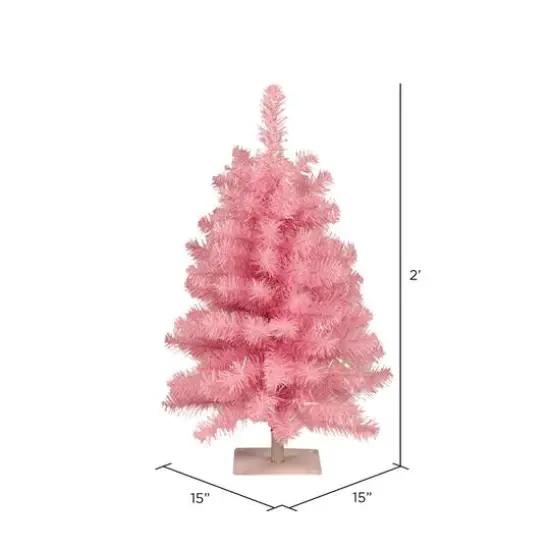 2ft. Unlit Pink Pine Artificial Christmas Tree {5}