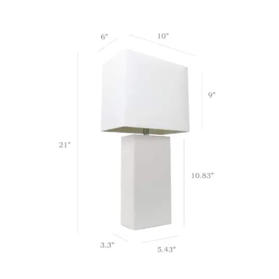 Elegant Designs&trade; 2 Pack Leather Table Lamps with White Shades {4}