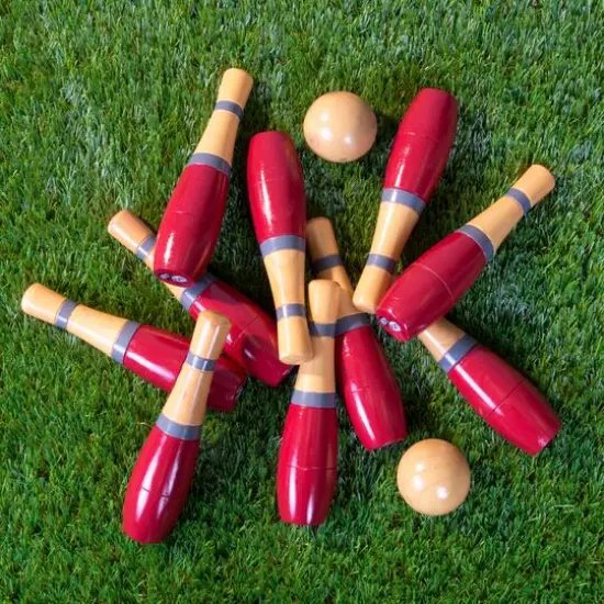 Toy Time Lawn Bowling & Skittle Ball Game Red {7}