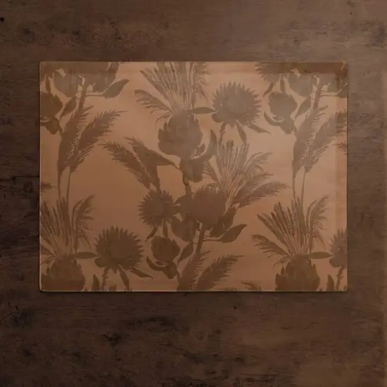 Tones Protea Blooms Cotton Twill Placemat Rust {3}
