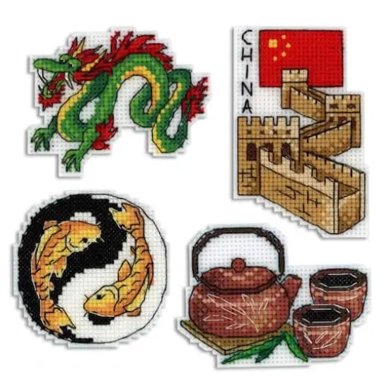 MP Studia China Magnets Plastic Canvas Counted Cross Stitch Kit {1}