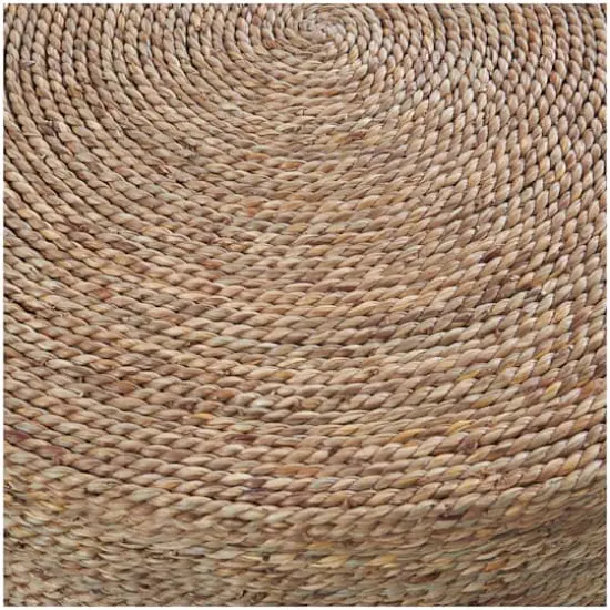 Black Wood Handmade Colorblock Wrapped Accent Table with Dried Plant Tabletops Set {4}