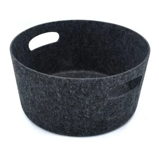 Welaxy 15" Felt Round Basket Charcoal {1}