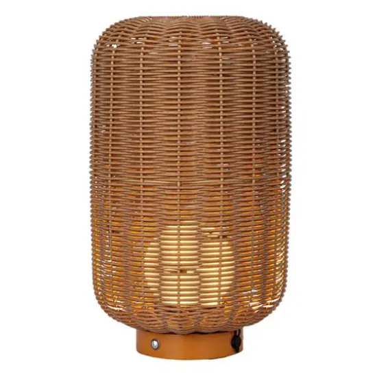 Hello Honey&reg; 14.25" Natural Plastic & Woven Rattan LED Lamp, 2ct. {10}