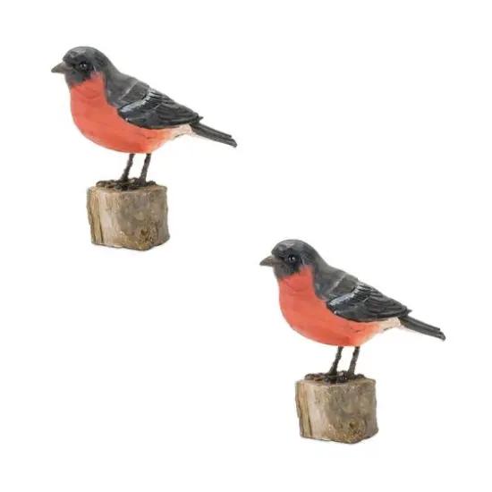 4" Rustic Bird Perched on Stump Figurines, 2ct. {1}
